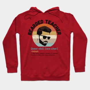 Bearded Teacher Definition Funny Beard Teacher Hoodie